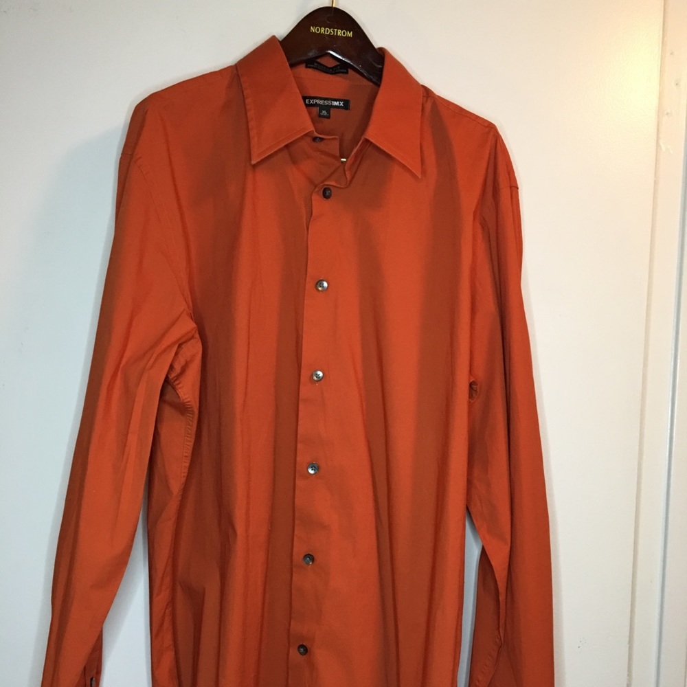 Orange button down shirt